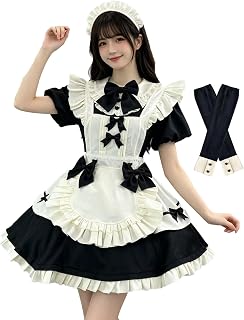 [KALAOK] メイド服 コスプレ レディース ハロウィン コスチューム ロング丈 メイドカフェ 喫茶店 コンカフェ 撮影 ハロウイン仮装