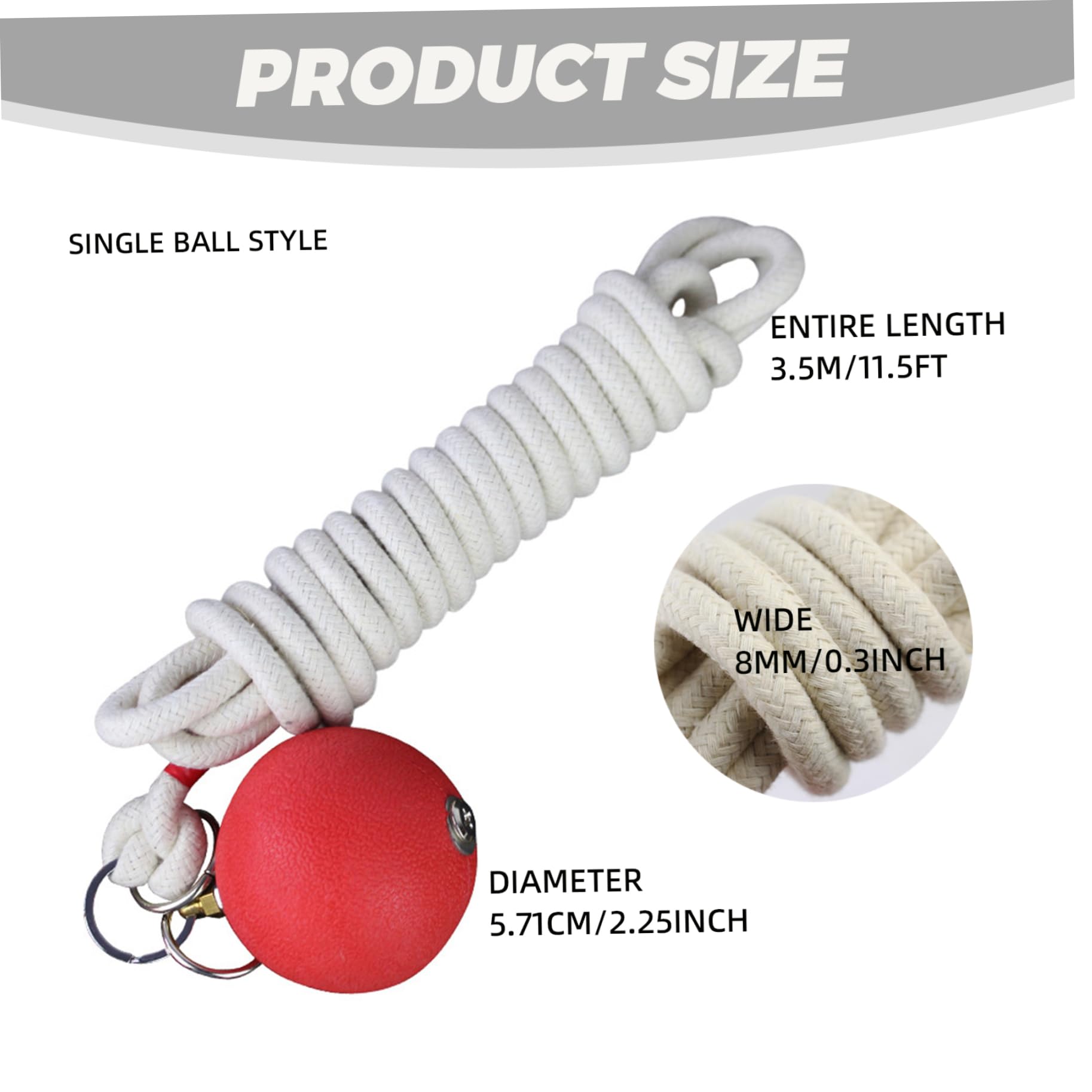Seil Meteor Hammer Übung Ball Gummi Meteor Hammer Chinesisch Kungfu Traditionelle Kampfkunstausrüstung, Gummi -Gewicht -Wurf -Übungskugel mit Seilweiche Kampfkunst, Kampfsporttraining Ausrüstung