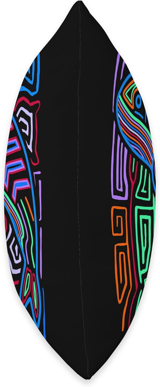 Orca Killer Whale Mola Art by Panama Kuna Tribe Throw Pillow