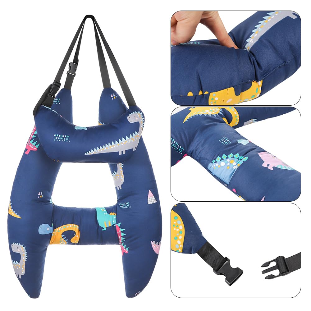 IBLUELOVER Oreiller de Voyage Enfant Siège Auto Coussin de Voiture pour Enfant Dormir Voyage Automobile Coussin Ultra-Doux Oreiller de Cou Support de Tête Protège Ceinture de Sécurité