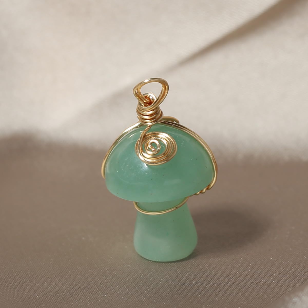 QSLLER 8PCS Natural Stone Charms Gold Color Winding Crystal Agate Mushroom Pendant DIY Necklace Earrings Jewelry Keychain Accessories Gift - Image 5