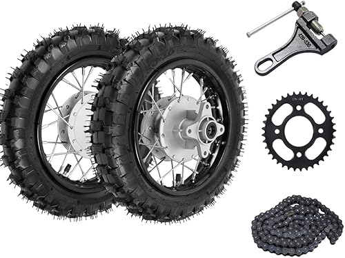 2.50-10 Ruedas delanteras y traseras Llantas Neumáticos, montaje delantero y trasero Rueda de llanta con cadena y placa de cadena Neumáticos