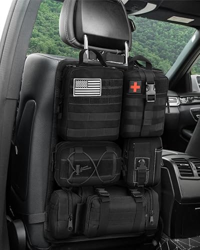 TECHZONE Upgraded Car Seat Organizer – Backseat Storage Protector with Tablet Pocket & Multiple Pockets – Durable Waterproof Travel Organizer for Kids & Road Trips