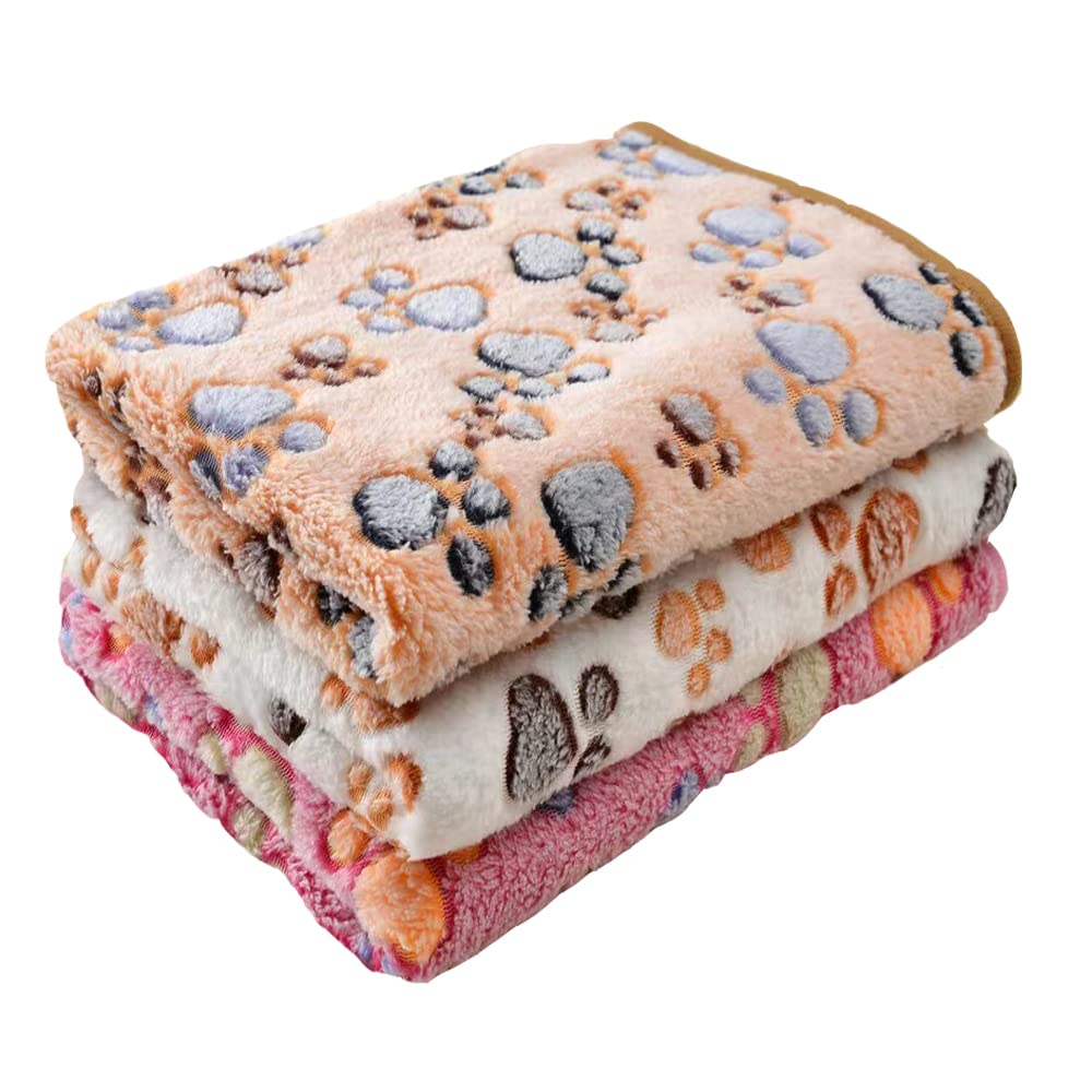3 Pack Cat and Dog Blanket Soft & Warm Fleece Flannel Pet Blanket, Great Pet Throw for Puppy, Small Dog, Medium Dog & Large Dog Small(23"x15")