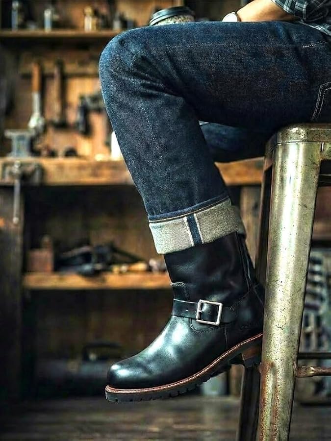 Amazon | Schott ショット エンジニアブーツ 本革 ロング レザー