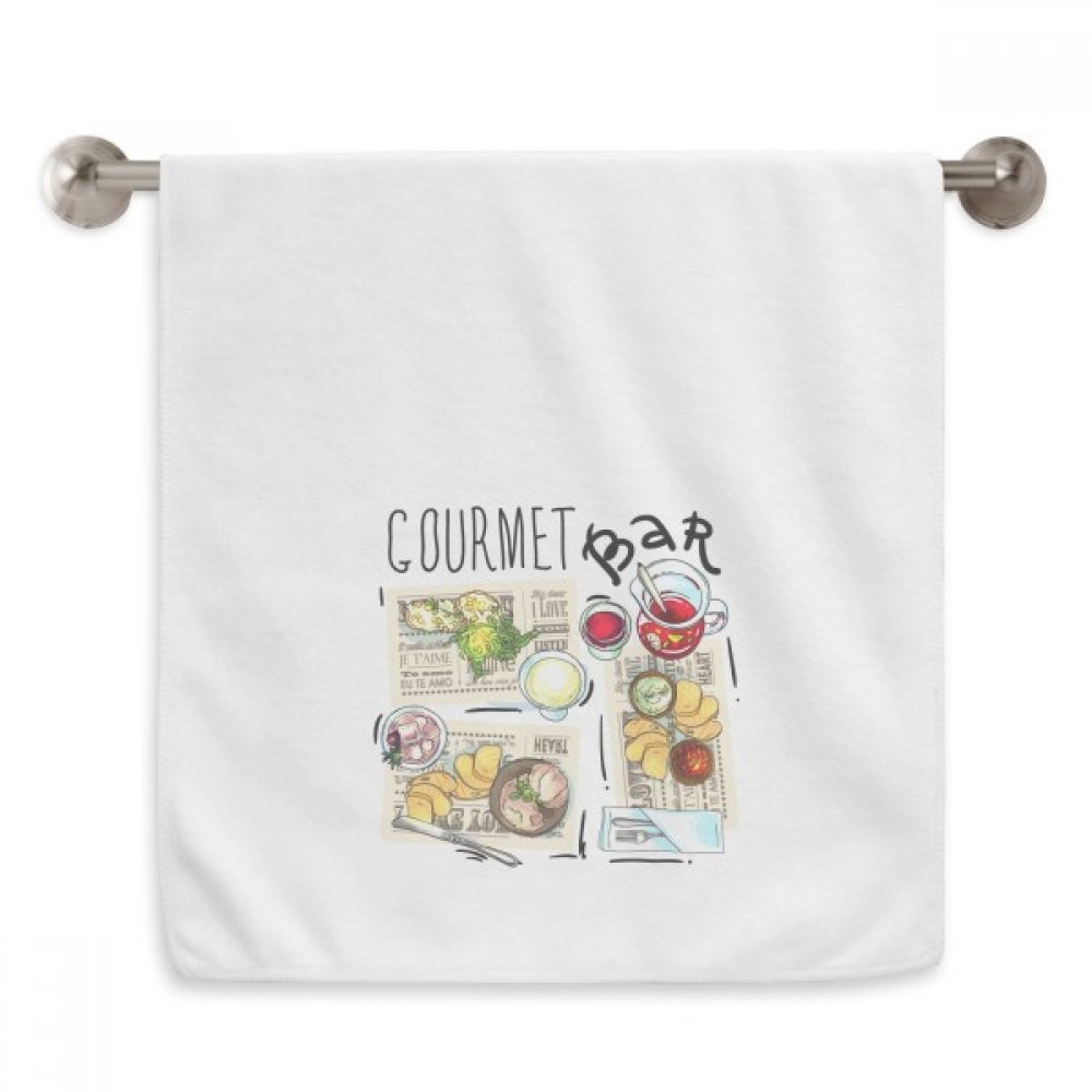 Serviette débarbouillette blanche 13x29 pouces pour bar gourmet et steak