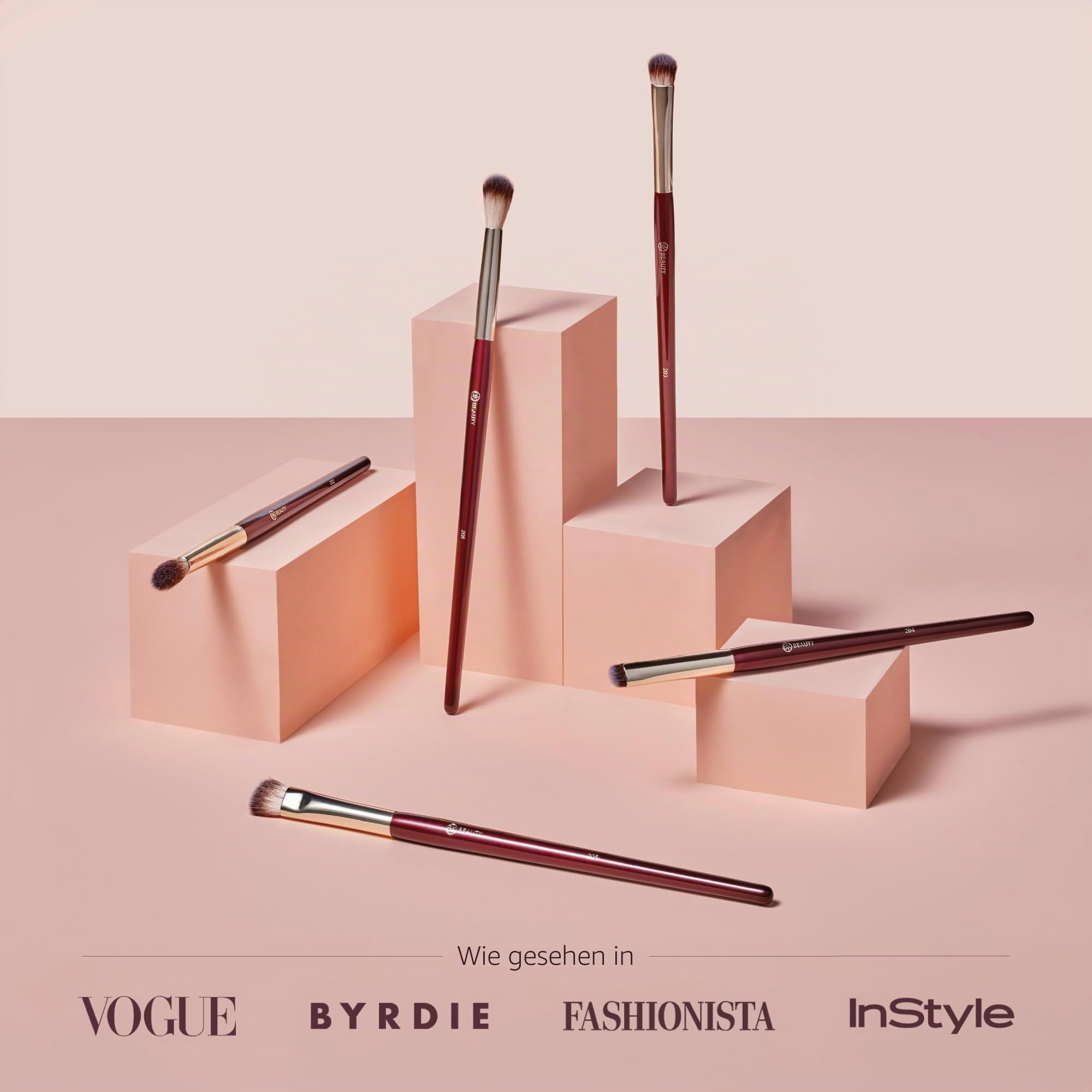 BK BEAUTY Essentials Pinsel-Set (5-teilig) – Professionelle Make-up-Pinsel zum Verblenden, Verwischen und Definieren | Premium-Lidschatten-Set für makellose Augen-Looks