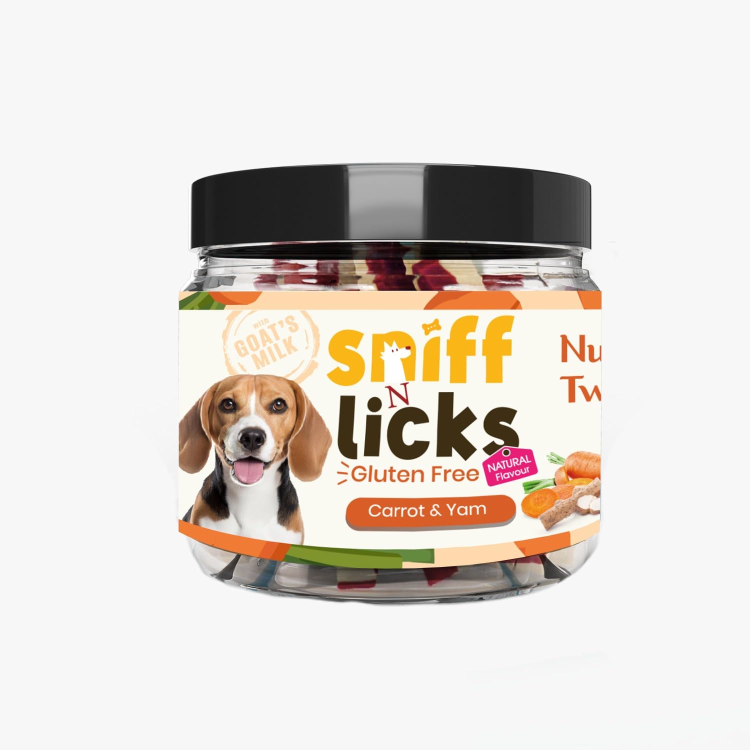 Sniff & Licks Nutri Twist Dog Treats for Adult Dog and Puppies with Carrot&YAM Flavour -220g (Pack of 1) (B0CP21981Y) Amazon Price History, Amazon Price Tracker