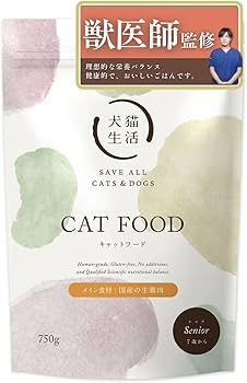 Amazon | [ 犬猫生活 ] キャットフード シニア チキン味 750g×1袋