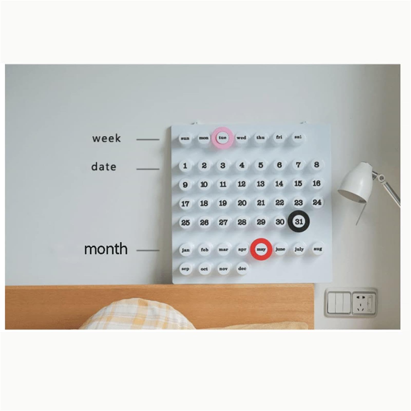 Ewiger Kalender Einfacher Tischkalender Tischkalender & Zubehör Wanddekoration 48x49x5,8 cm (18,9x19,3x2,3 Zoll)