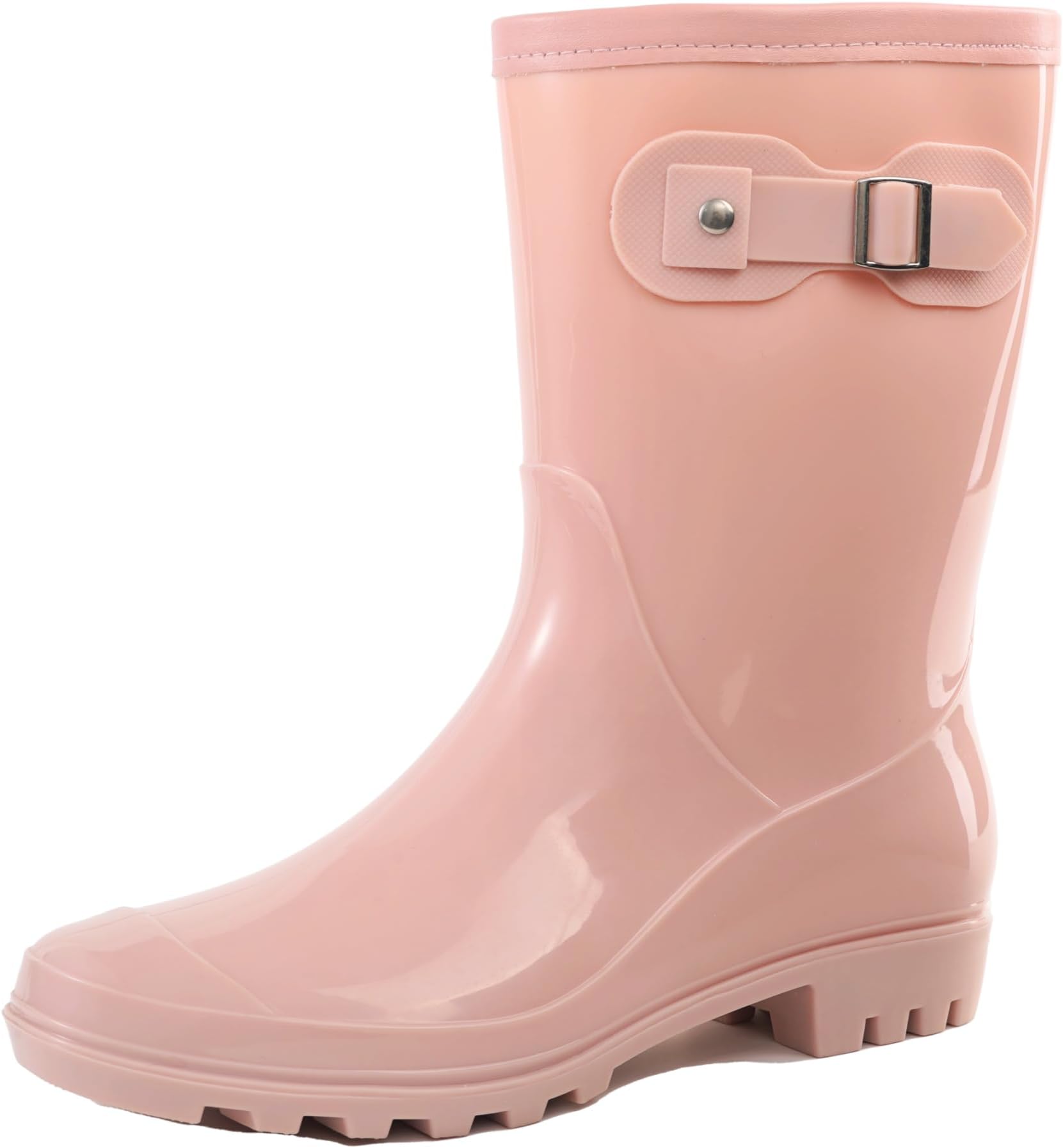 Women's Mid Calf Rain Boots Waterproof Fashion Garden Shoes Anti-slipping Rainboots For Women Comfortable Insole Light Rain Shoes