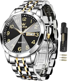 OLEVS Automatic Watches for Womens Ladies Gold and Silver Stainless Steel Waterproof Date Wrist Watches Luxury Dress Classic Style