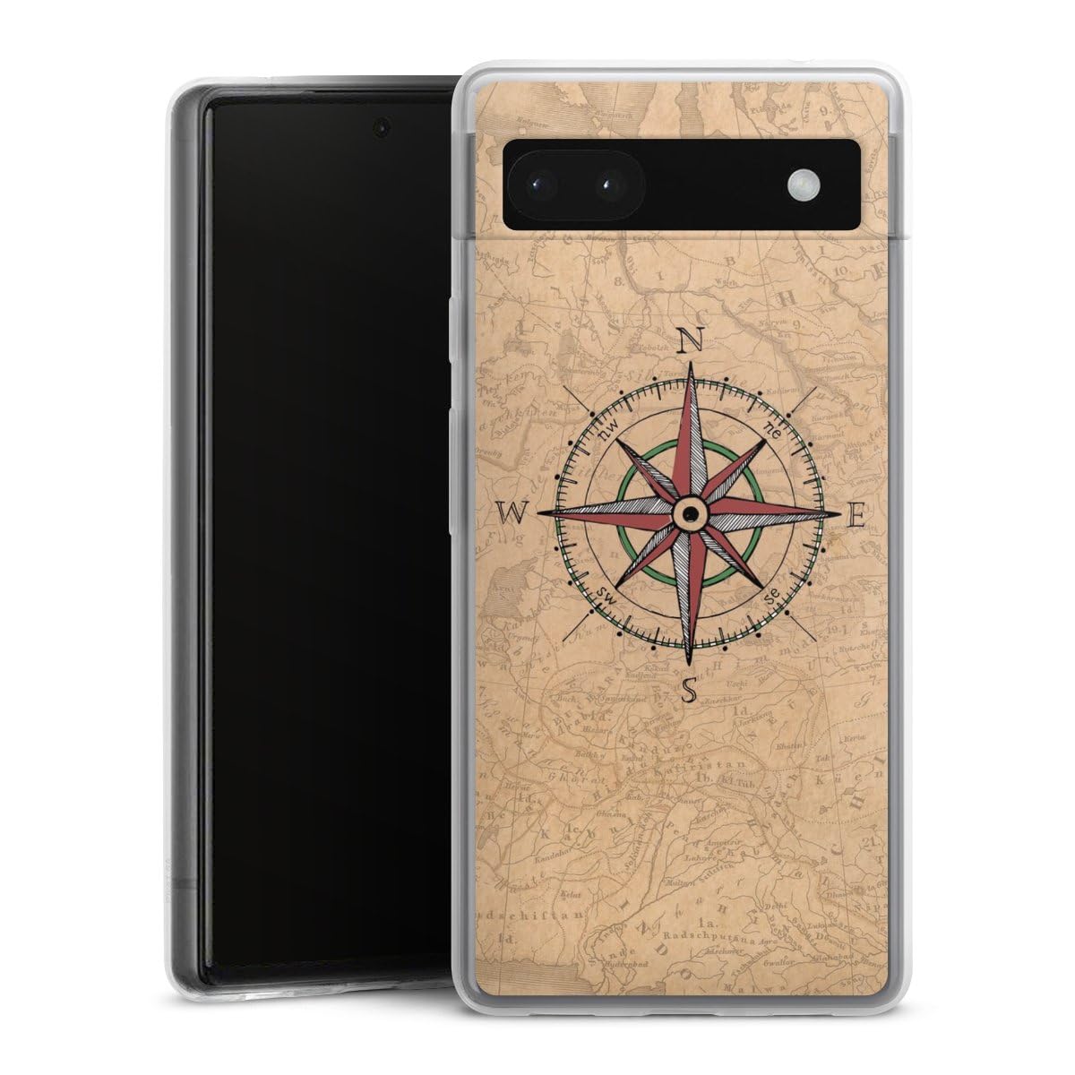 Custodia per Google Pixel 6A in pelle con funzione stand rosso