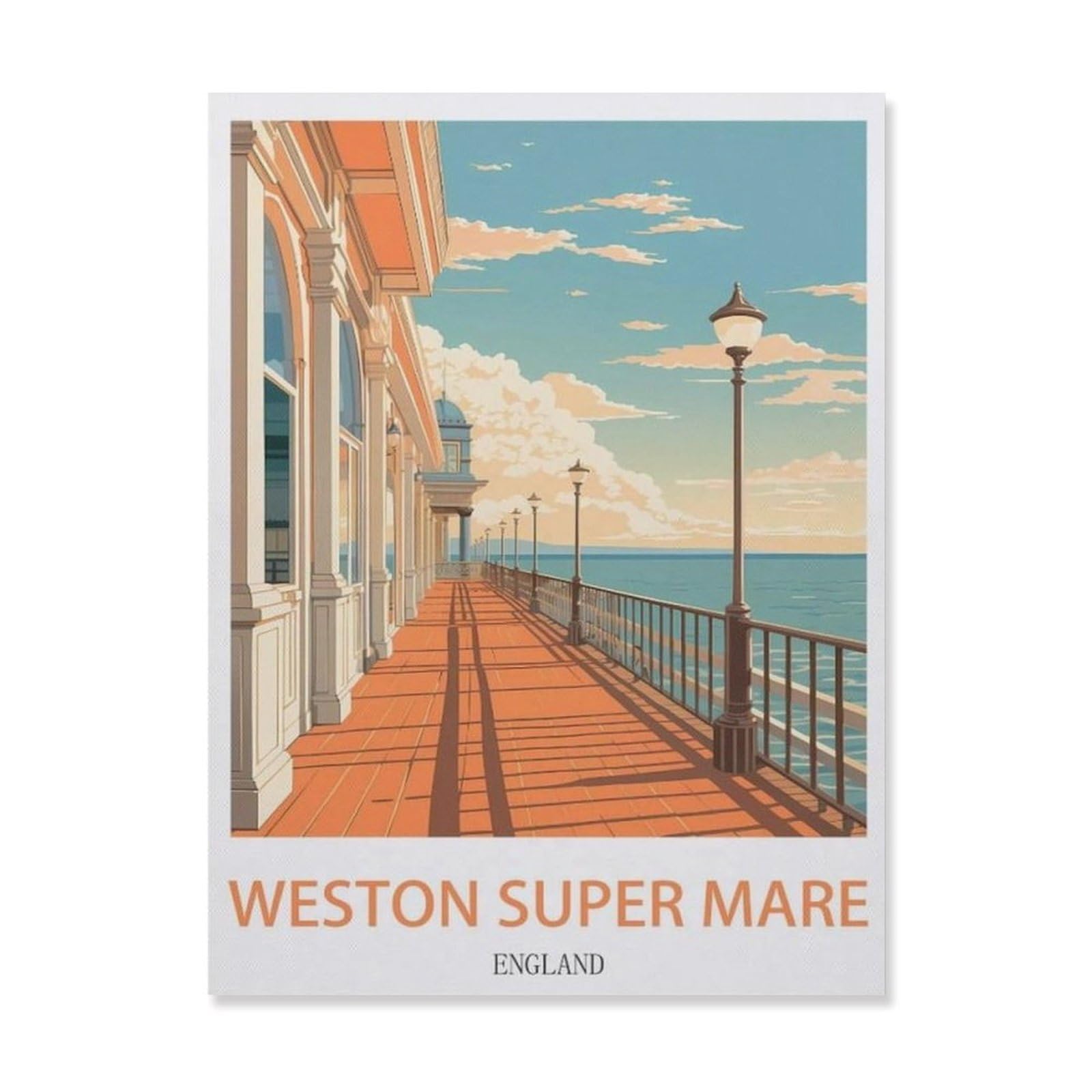 Super Mare England，Tin Sign Vintage Wall Poster Retro Iron Painting Metal Plaque Sheet for Bar Cafe Garage Home Gift Birthday Wedding(30x40cm）12x16 inch-EI61