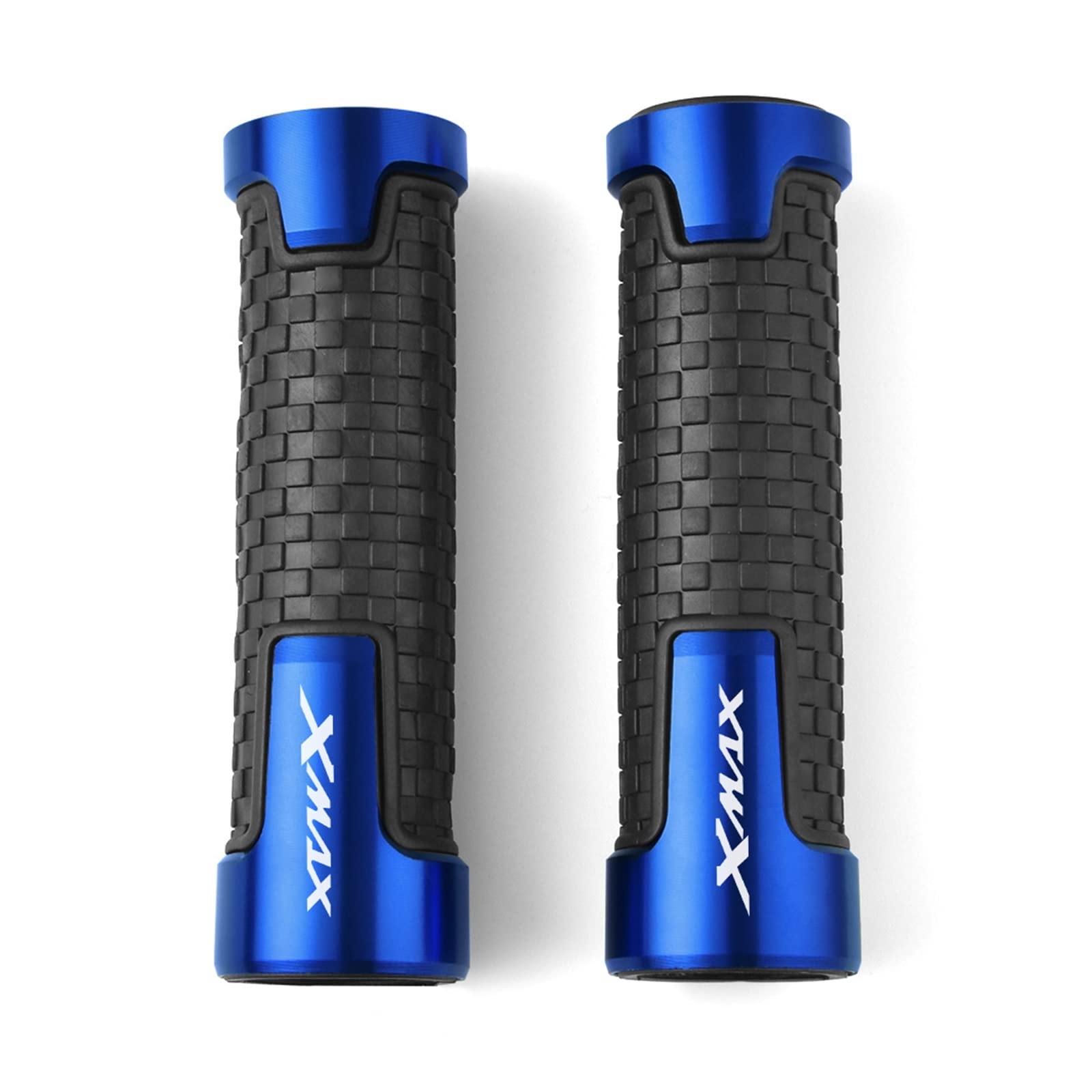 Poignée Xmax Moto en aluminium CNC bleu de 22mm pour guidon de scooter