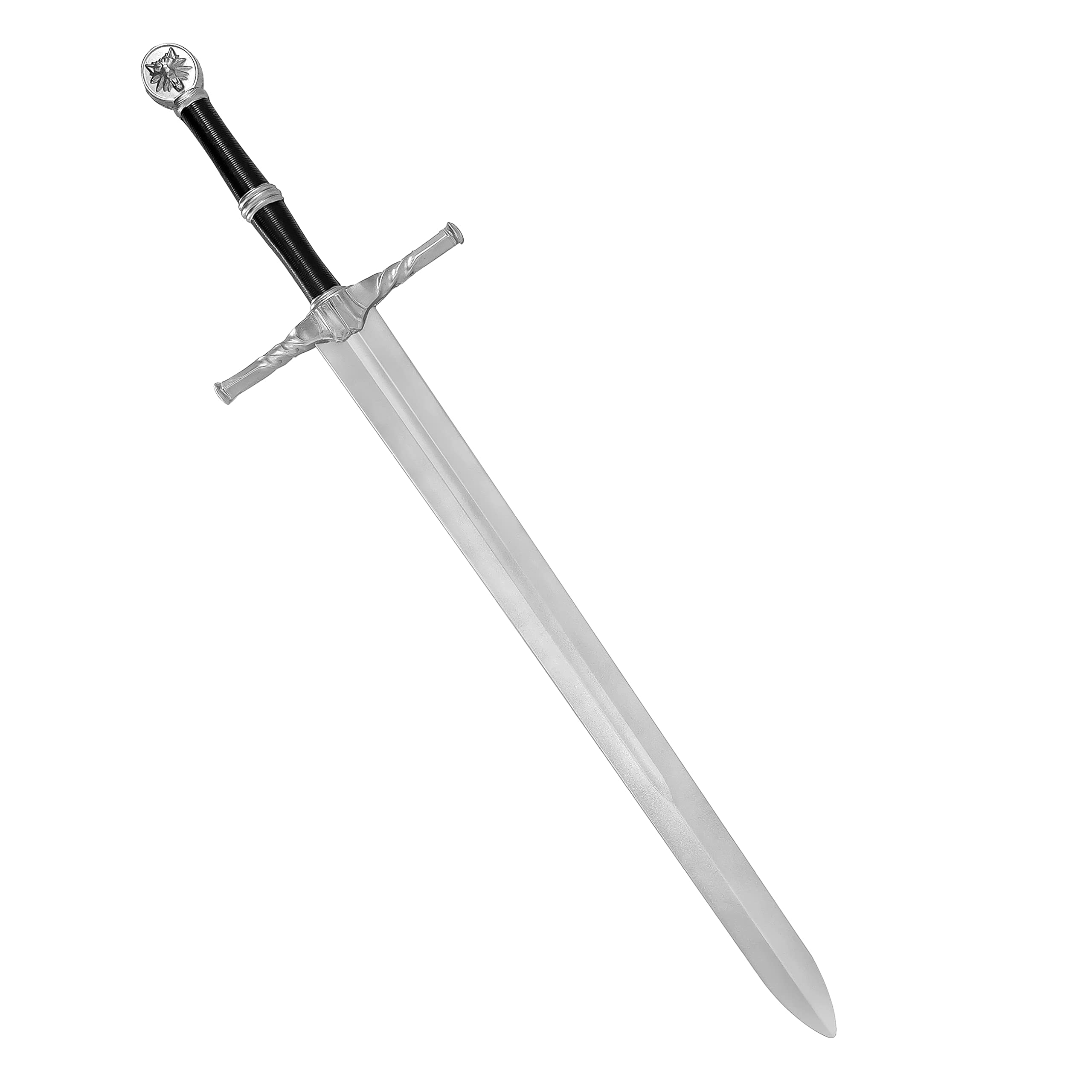 Milerun Unisex Silver Pu Medieval Wolf Totem Toy Sword Knight Warrior Soldier Costume Accessories Big Sword Weapons Props Halloween Larp Default