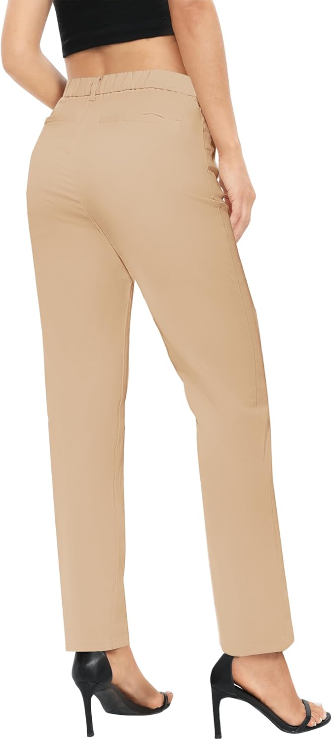 Urban CoCo Women's Elastic Waisted Work Pants Business Casual Office Pants Trousers with Pockets - Image 5