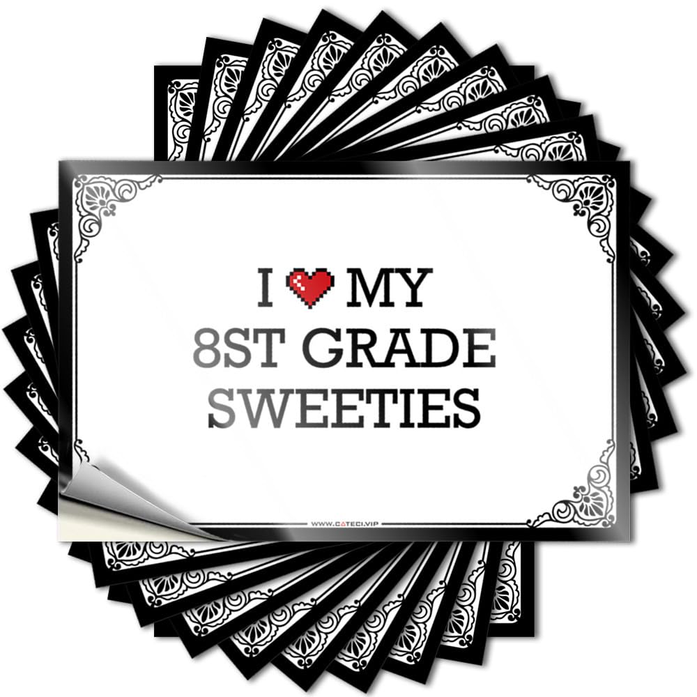 Bathroom Stuff Helmet Tattoos - I Love My 8st Grade Sweeties Vintage Durable Sticker Easy Apply for Stone Decor(12X18CM)