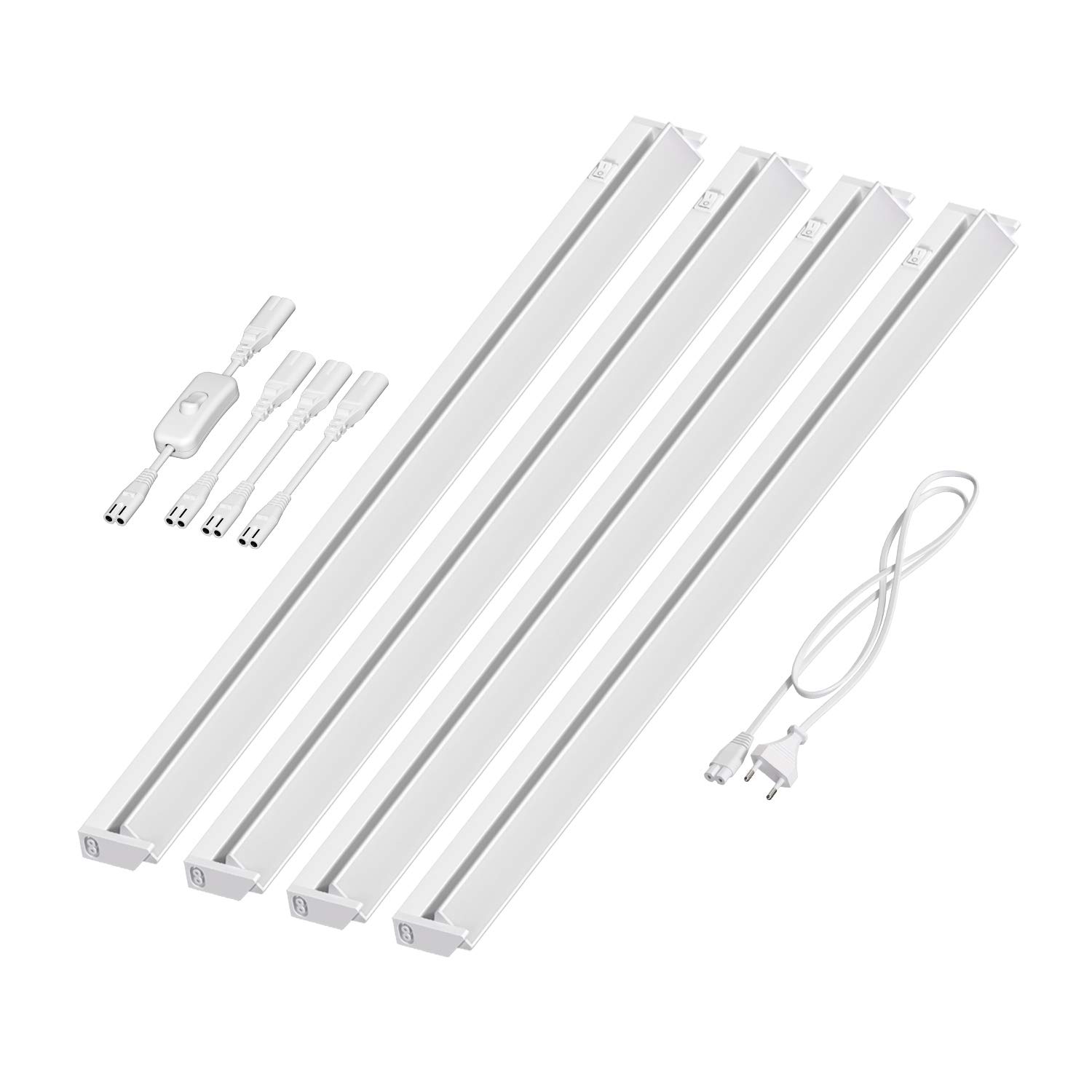 ledscom.de LED Unterbau-Leuchte LIWO 91cm, schwenkbar, mit Schalter,16W, je 1444lm, warmweiß, 4er Set