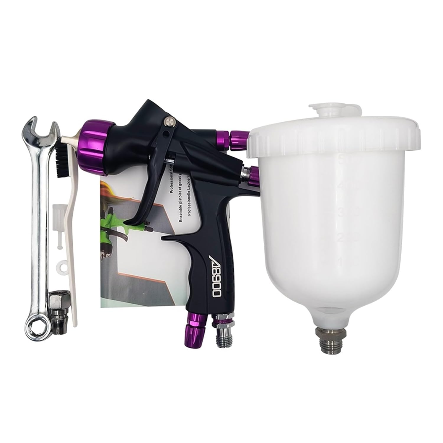 8800 Top Pot Type Environmentally Friendly High Atomization Pressure Feed Spray Furniture Sheet Metal Pneumatic Paint(Gold)