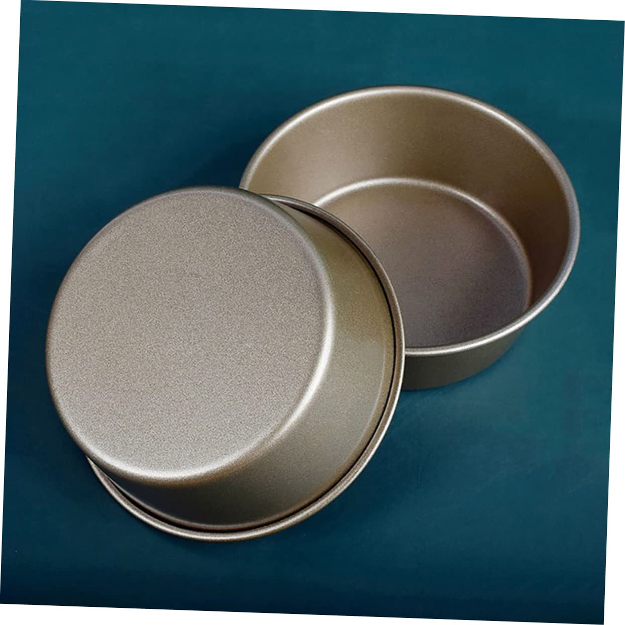 OUNONA 2PCS Non Stick Round Cake Molds Burger Cheesecake Baking Pans for Homemade Desserts for Bread and Cake Preparation for Beginners and Professionals