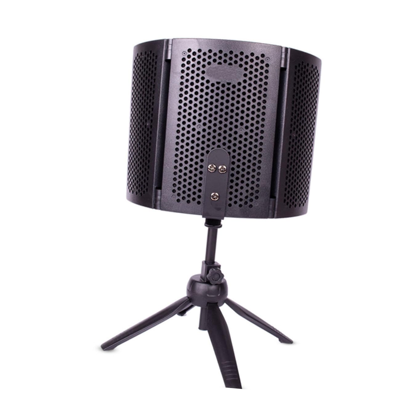 TOYANDONA Red Protector Antiviento para Micrófono Plegable, Filtro Absorbente de Sonido para Estudio de Grabación, Accesorio Acústico Compatible Micrófonos Estándar, Uso en Ktv
