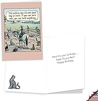 Vista 4 de NobleWorks Surtido de 3 divertidas tarjetas de felicitación de cumpleaños con sobres (3 diseños, 1 cada uno) Celebration Toons VC8124BDG-C1x3