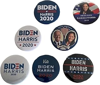 Joe Biden Pins - 2.25 inches - Biden + Kamala Harris 2020 Democrats For President - Set of 7 buttons