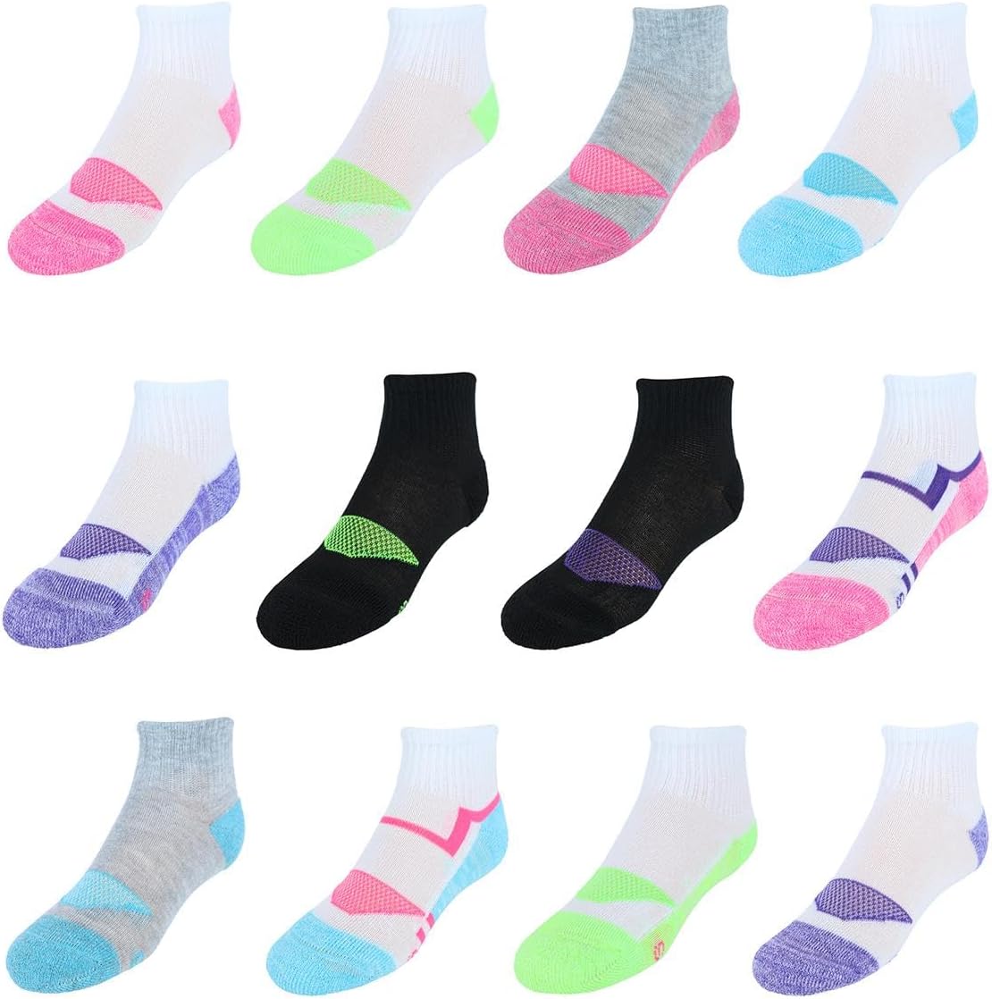 Hanes girls Hanes Girls Cool Comfort P12 Ankle Casual Sock