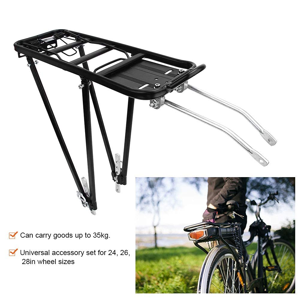 Porte-vélos Arrière Réglable, Porte-Bagages Universel, capacité de 35kg, avec Matériau en Alliage pour Roues de 24 à 28 Pouces