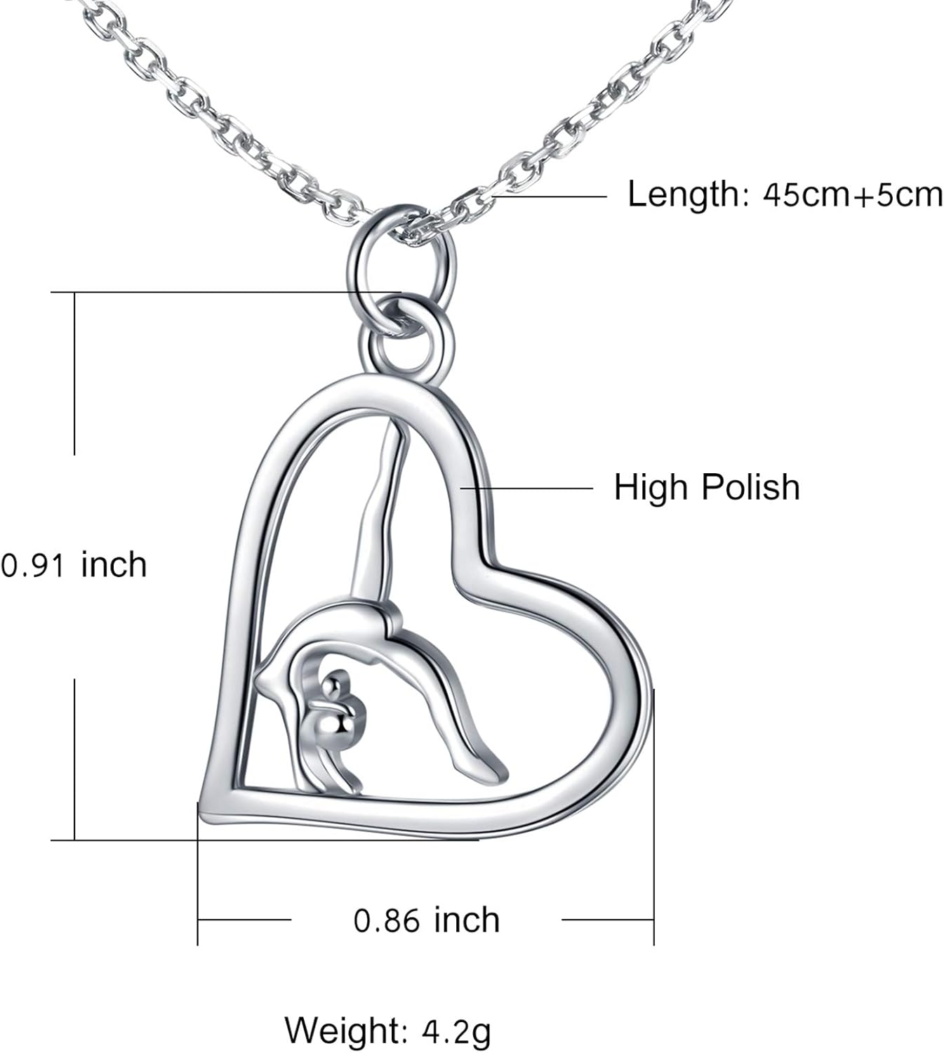 Gymnastics Gifts for Women Gymnast Necklace 925 Sterling Silver Gymnastics Fashion Jewelry Pendant Birthday - Image 5