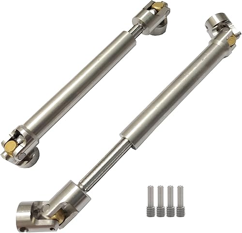 2 ejes de transmisión de acero inoxidable 4.409-6.496 in para 110 RC Crawler Trx4 SCX10 Wraith Axial SCX10II Capra D90 TF2 Redcat Gen7