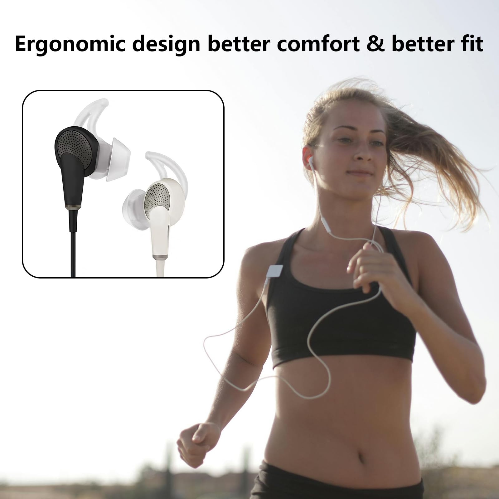 Almohadillas de silicona de repuesto para auriculares Bose QC20 QC20i SoundSport SIE2i IE2 IE3, 3 pares