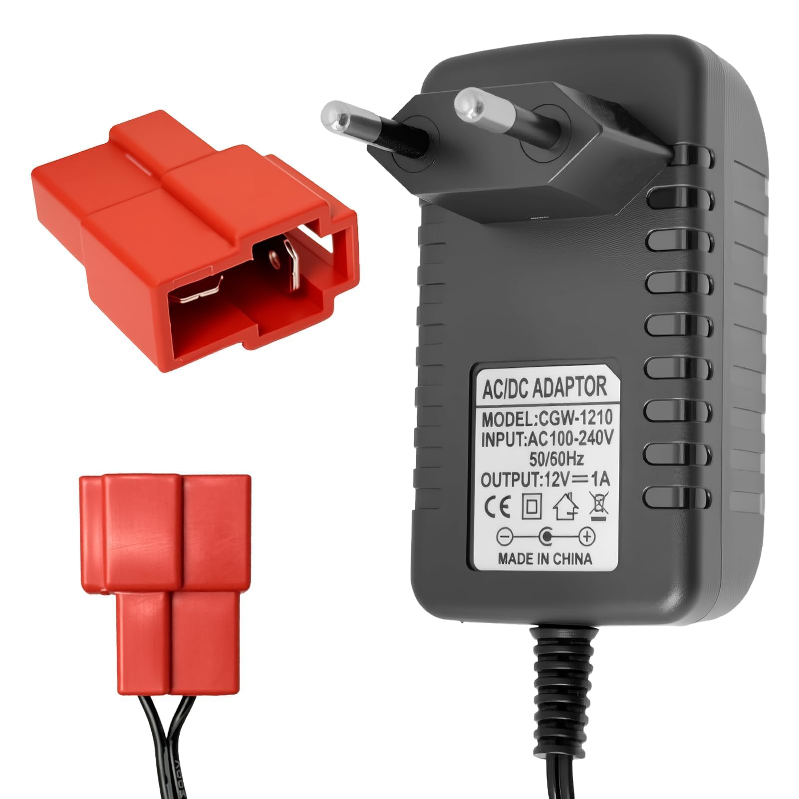 Cargador de Batería 12V para Vehículos Eléctricos Infantiles con Indicador LED Seguro Compatible con Coches de Juguete Moto ATV SUV Conector Cuadrado Compatible con BMX X6, Kid TRAX GMC, Wal-Mart, Mot