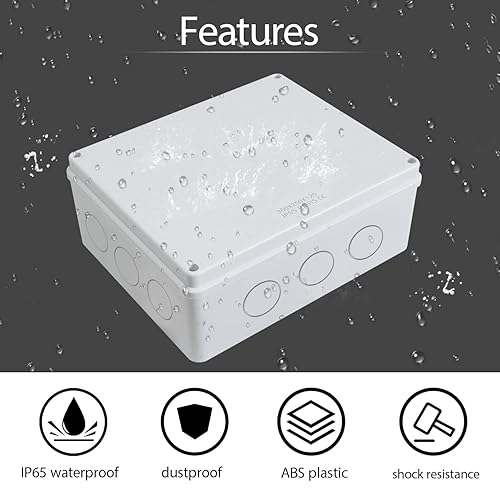 Miniatura 5 de LeMotech - Caja de derivación, caja eléctrica IP65 resistente al agua y al polvo, carcasa de plástico ABS para proyectos electrónicos, color blanco