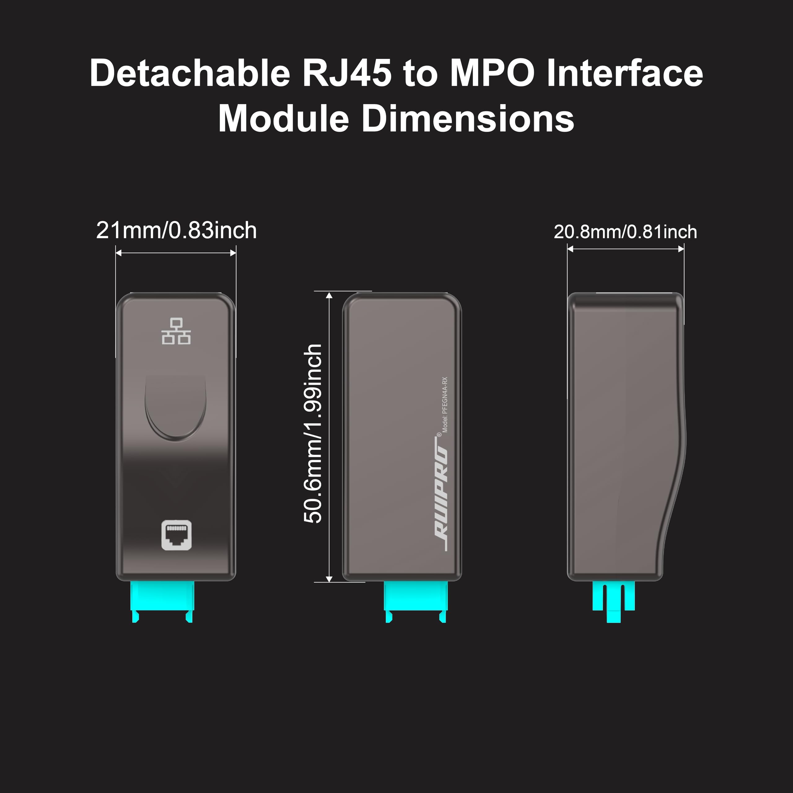 RUIPRO Module Ethernet RJ45 sur fibre, amovible, 1 Gbit/s, alimenté par USB