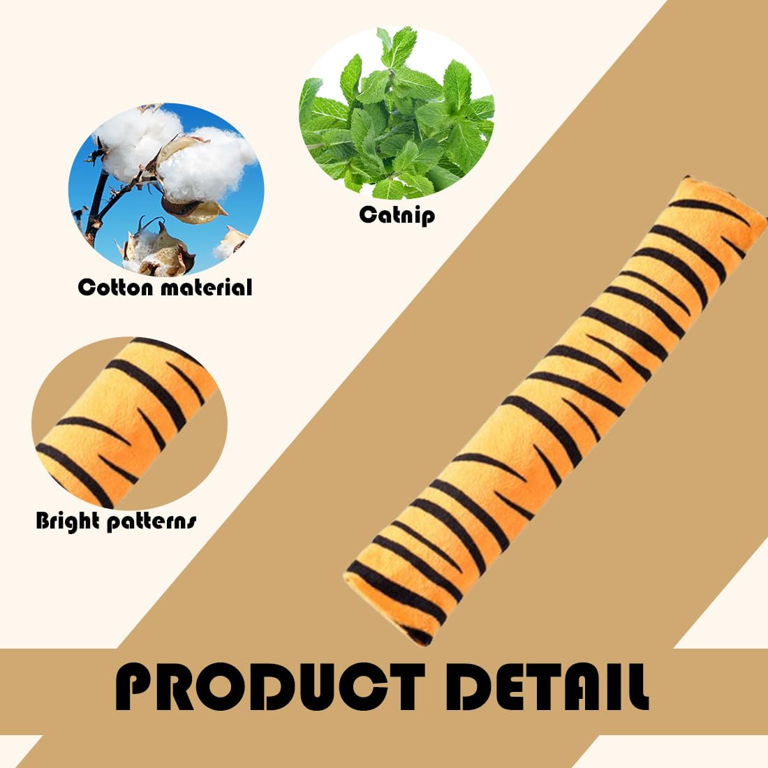 4 Pezzi Peluche per Gatti, Giocattolo Catnip per Gatti, Cuscino in Valeriana, Giocattolo della Peluche di Menta del Gatto, Giocattoli Interattivi per Gatti con Erba Gatta（24 * 5 * 3 cm）