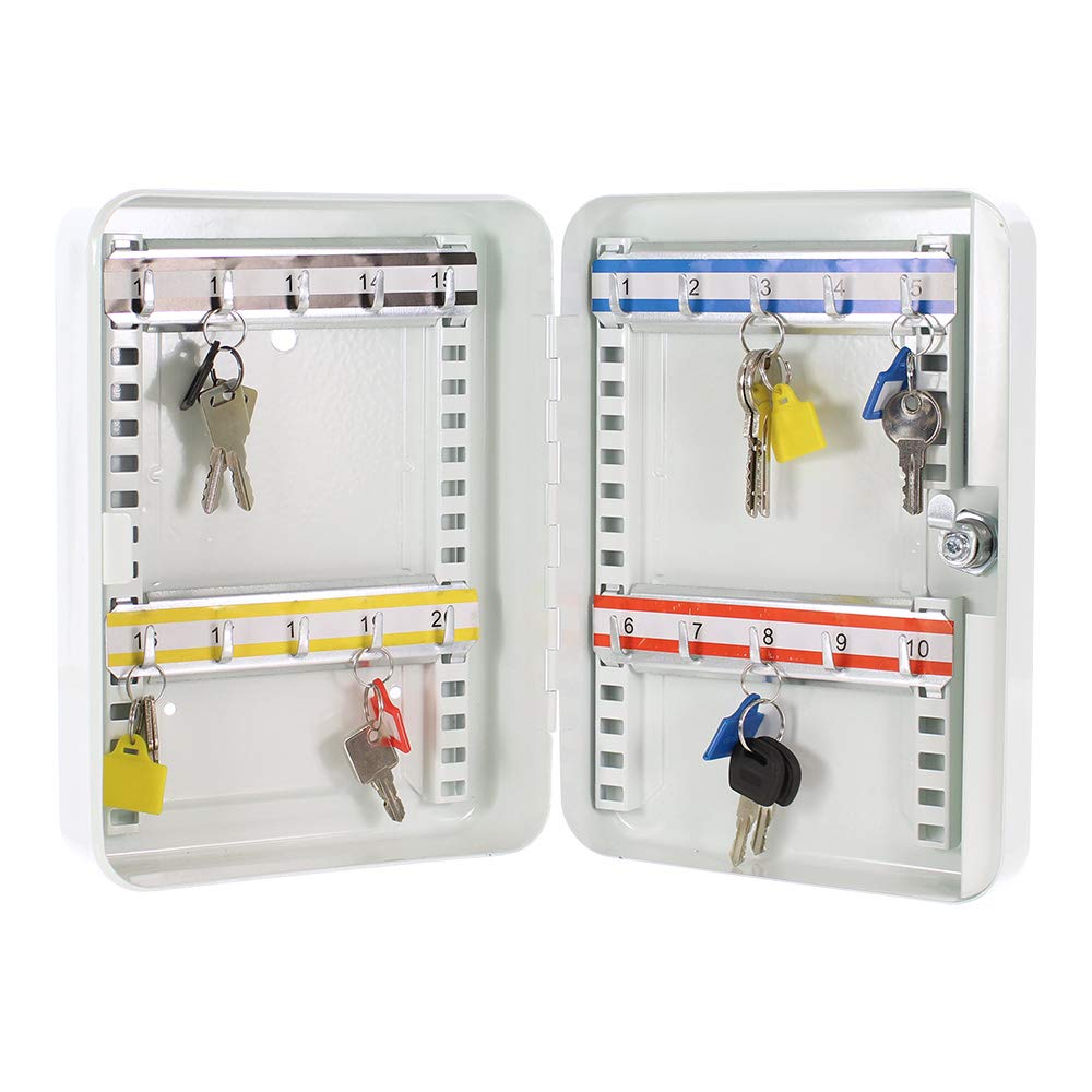 Rottner 3122 SK20 Armoire à clés avec crochets réglables pour 20 clés Blanc
