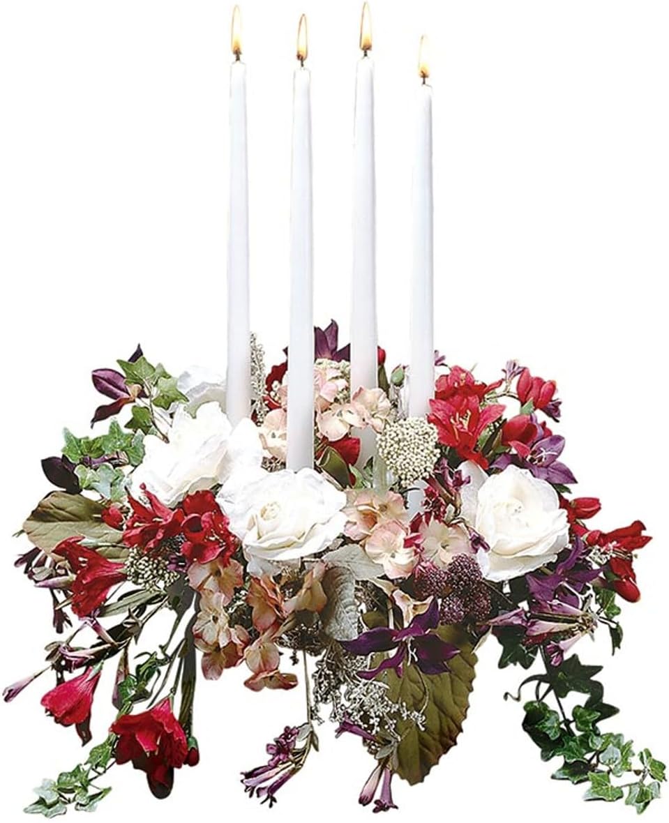 Trinity Church Supply 10 Inch Tapers White Smokeless Taper Stearic Acid Candles for Seasonal Celebration, 7/8 Dia. x 10 Height, Pack of 12