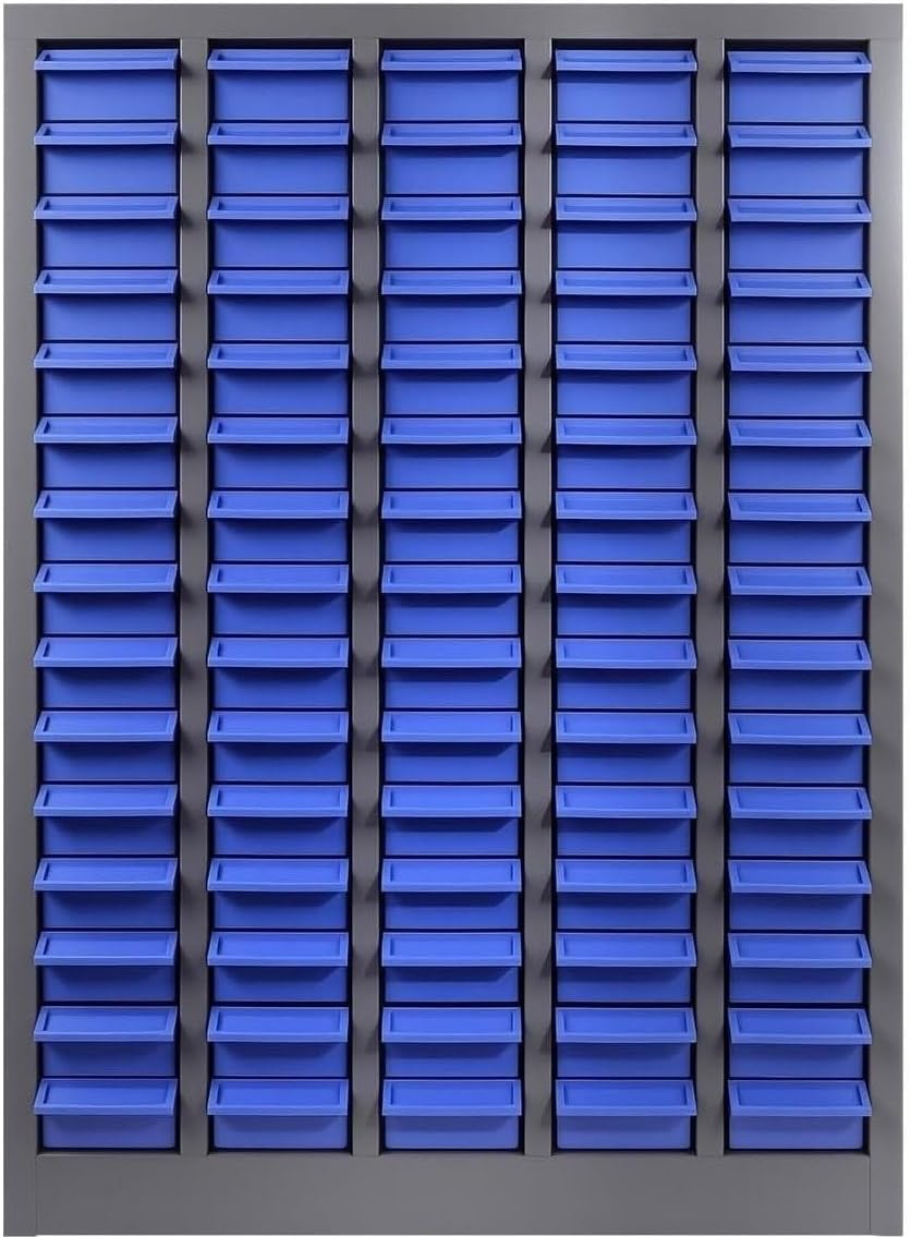 75 Drawers Nut and Bolt Organizer, Stainless Steel Bolt and Nut Storage Cabinet with ABS Drawers, Parts Cabinet with Label Stickers for Garage, Workshop, Home Hardware