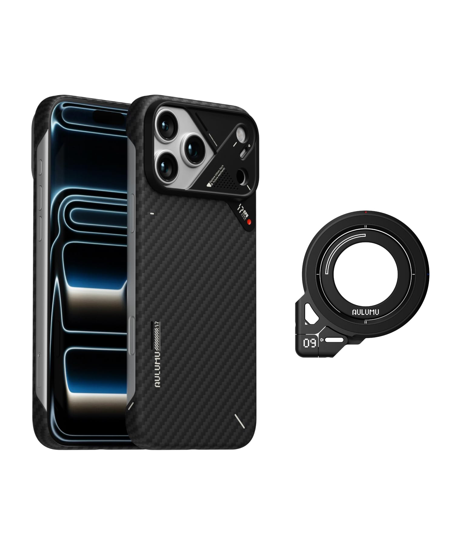 Amazon.co.jp: Aulumu A17 iPhone 17 Pro アラミド繊維ケース + G09