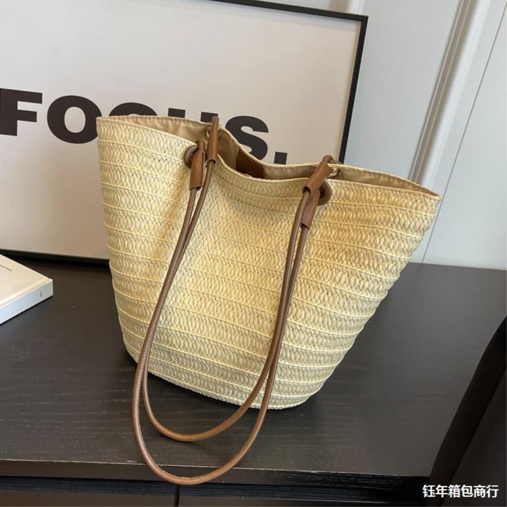 Handbag Straw Woven Bag Women Summer Fashion Woven Bag Seaside Beach Bags Shoulder Tote Bags Straw