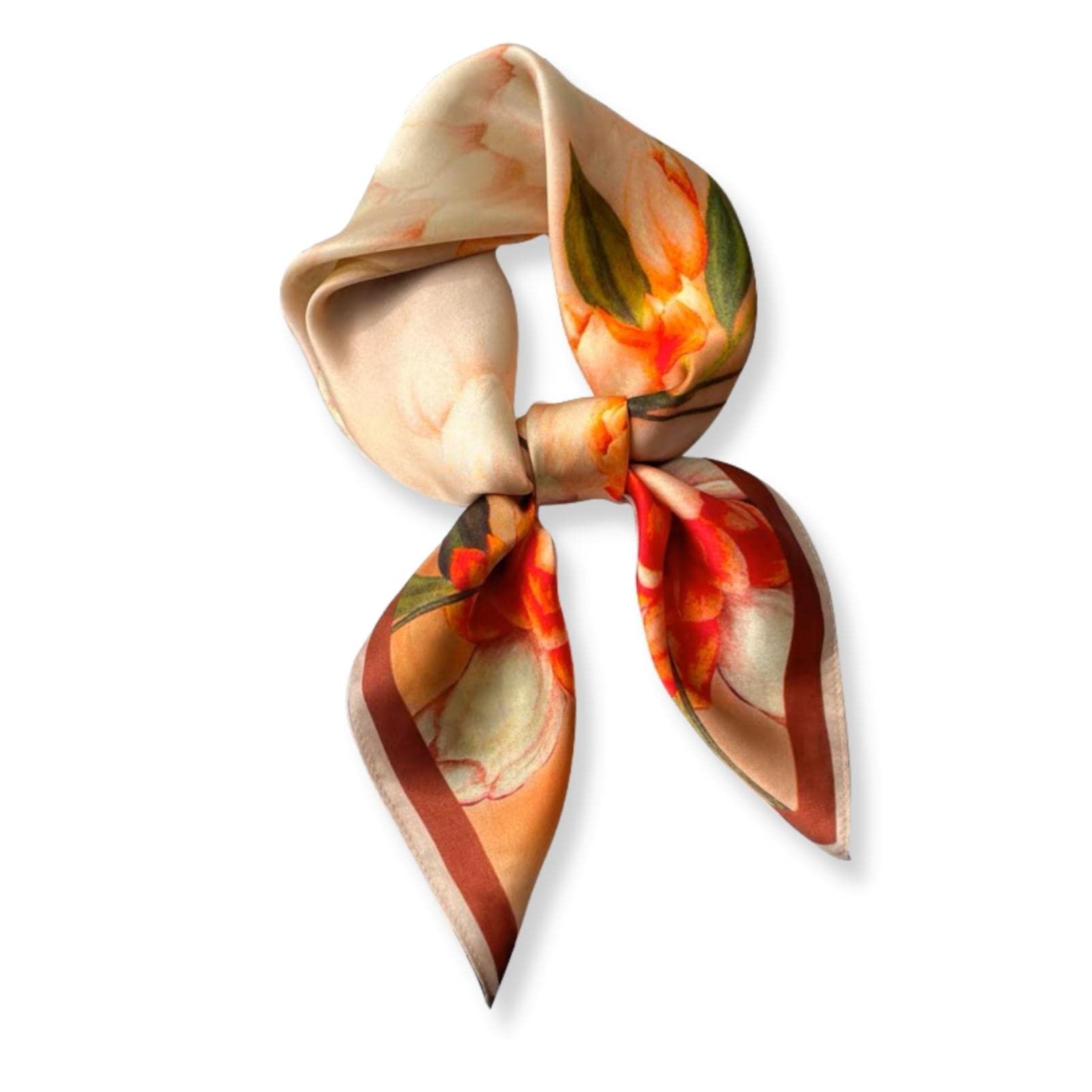 Poeticehome Unisex C2 - Secret Garden 100% Pure Mulberry Silk Neck Scarf 27"X27" Women Square Neckerchief Headscarf Gift Packed