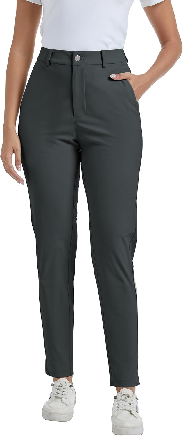 V VOCNI Women's Golf Pants Stretch Relaxed Fit Dress Pants 30" Quick Dry Lightweight Work Business Casual Trousers