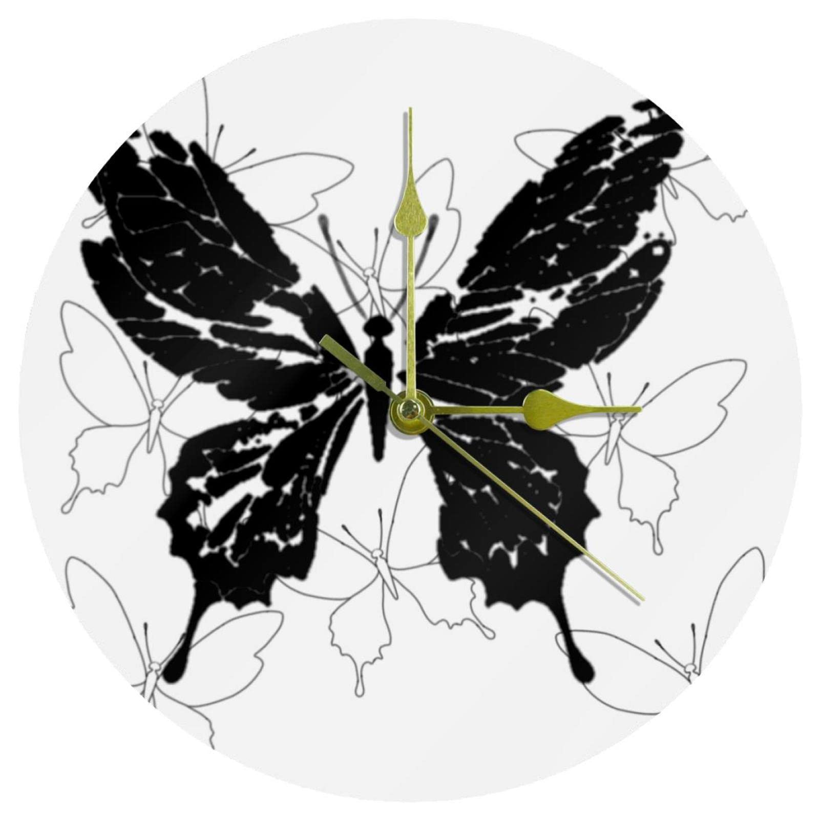 Horloge murale décorative ronde en acrylique idéale pour le bureau, l'école et la maison