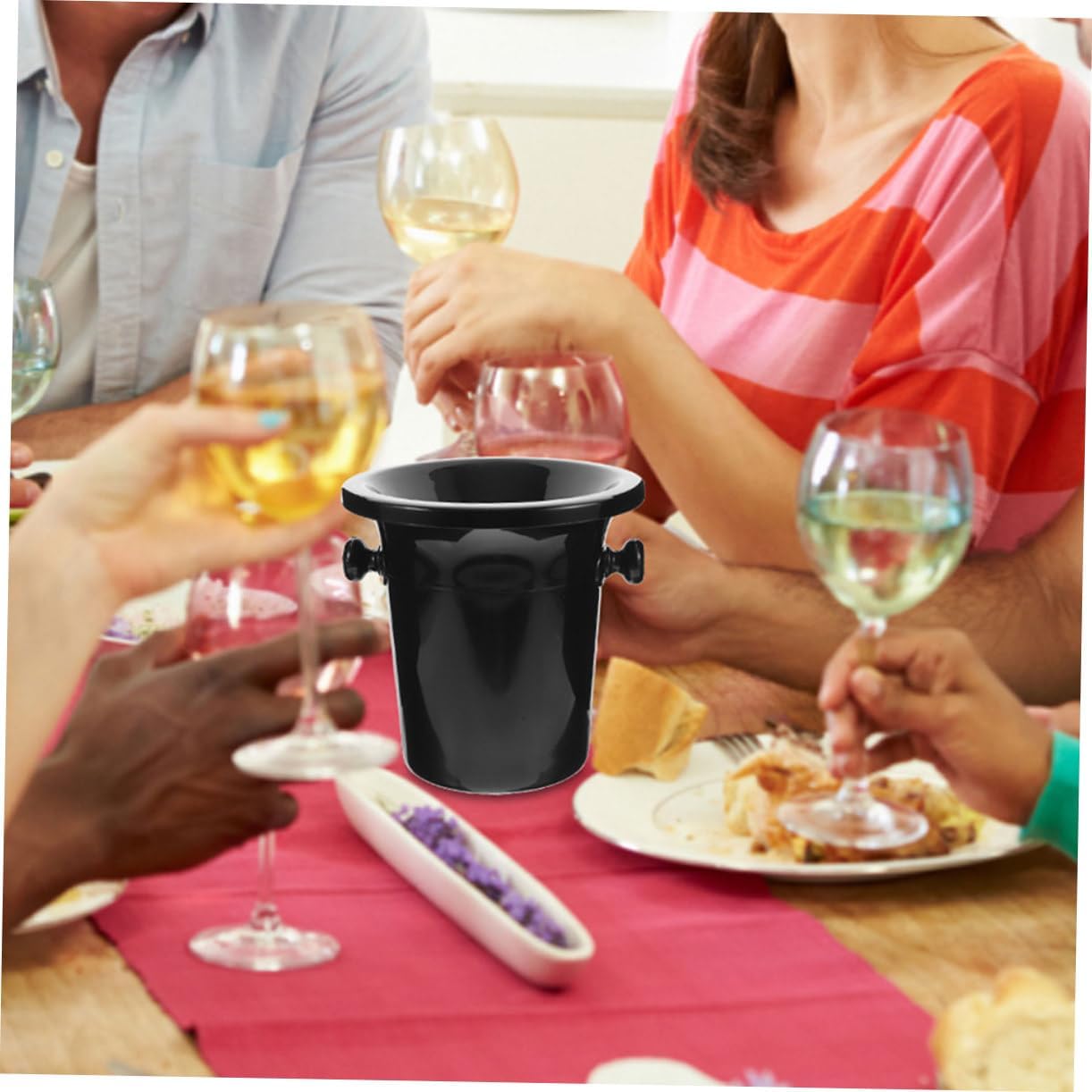 2pcs Round Wine Tasting Spittoons Double Ears Ice Cube Storage Bucket Bar Ice Buckets Beverage Tubs for Parties