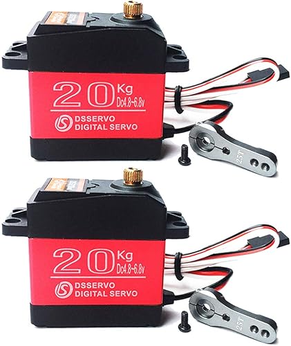 Paquete de 2 DS3218 Digital RC Servo Motor 44.1 lbs Alto Torque Full Metal Gear Impermeable para Baja Coches Robot DIY 270