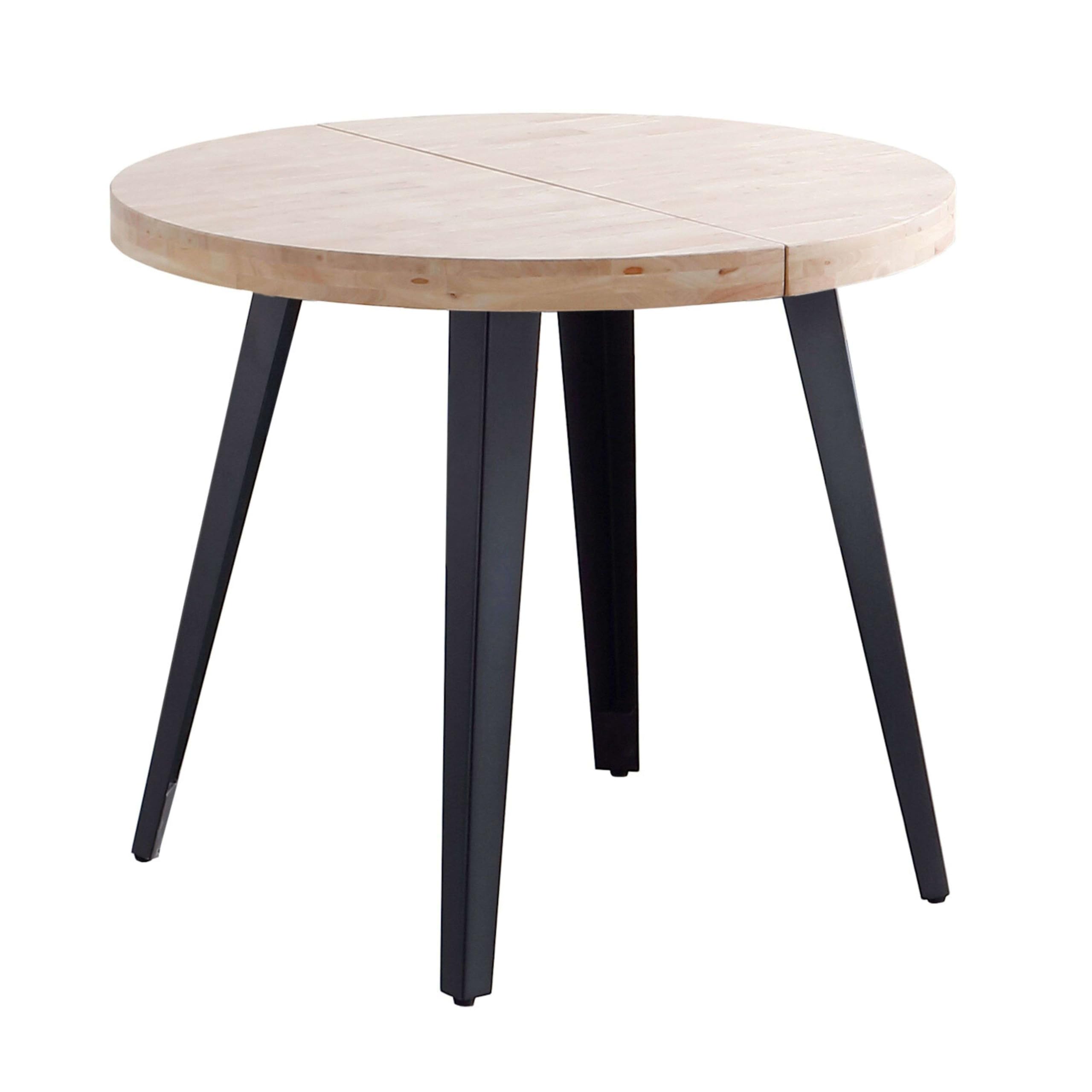 Miroytengo Mesa de Comedor Extensible Redonda Berg 3 Posiciones hasta 6 comensales 80/120/160x80x76 cm