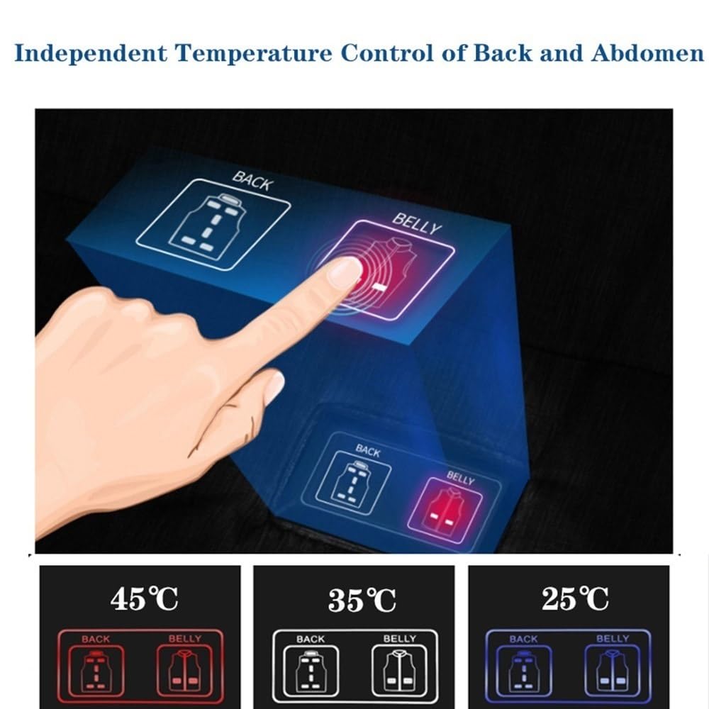 Chaleco Calefactable for hombres y mujeres, chaqueta eléctrica lavable por USB, abrigo de invierno lmpermeable con 11 zonas de calentamiento for camping, caza, pesca y esquí