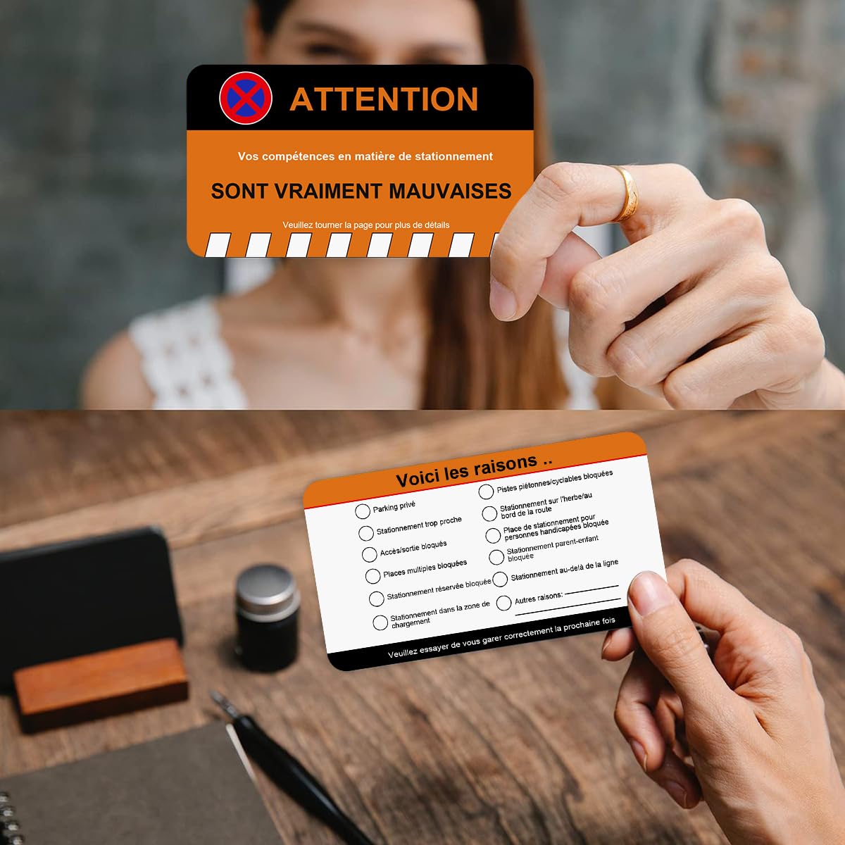PZJOALN 50 "Scheisse geparkt, Funny Parking Cards, False Parker Cards, Parking Tickets, Parking Tickets - Image 3